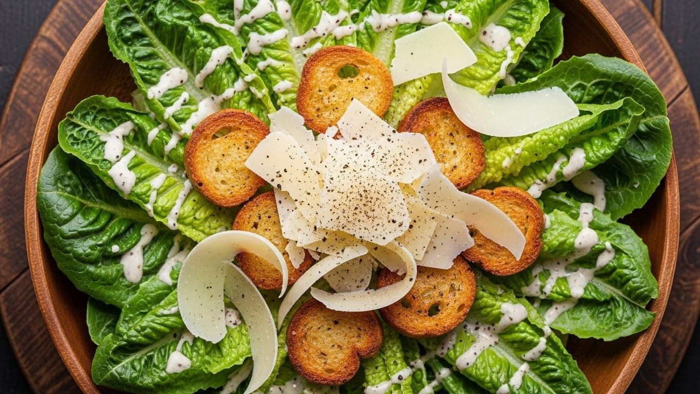 Classic Caesar Salad with Homemade Croutons